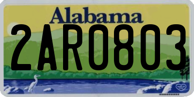 AL license plate 2AR0803