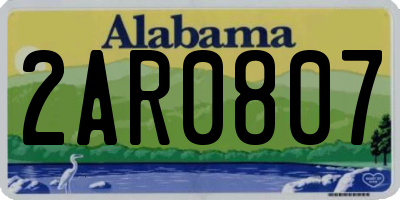 AL license plate 2AR0807