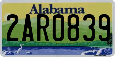 AL license plate 2AR0839