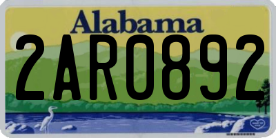 AL license plate 2AR0892