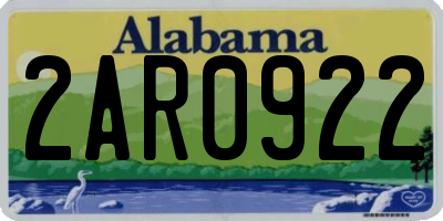 AL license plate 2AR0922