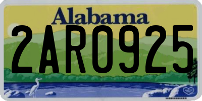 AL license plate 2AR0925