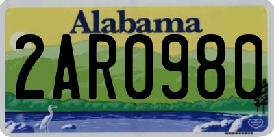 AL license plate 2AR0980