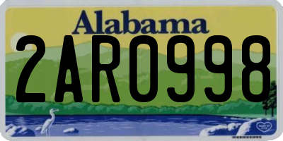 AL license plate 2AR0998