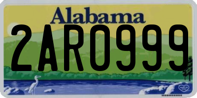 AL license plate 2AR0999