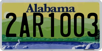 AL license plate 2AR1003