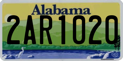 AL license plate 2AR1020