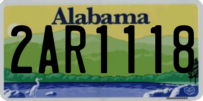 AL license plate 2AR1118