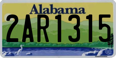 AL license plate 2AR1315