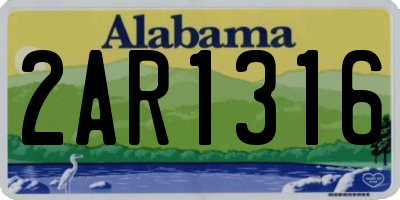 AL license plate 2AR1316