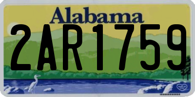 AL license plate 2AR1759