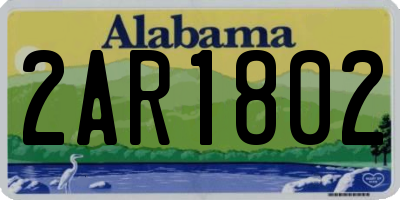 AL license plate 2AR1802