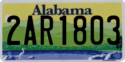 AL license plate 2AR1803