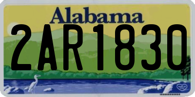 AL license plate 2AR1830