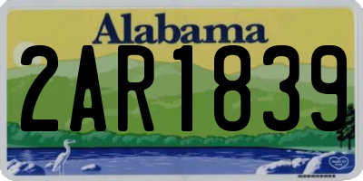 AL license plate 2AR1839