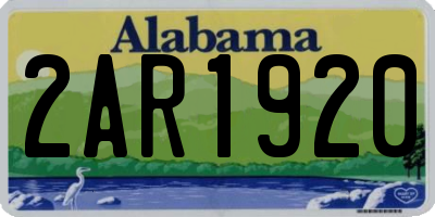 AL license plate 2AR1920
