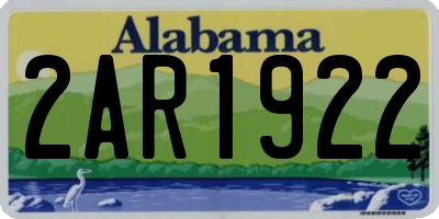 AL license plate 2AR1922