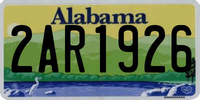 AL license plate 2AR1926