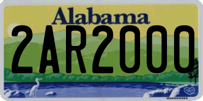 AL license plate 2AR2000