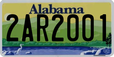 AL license plate 2AR2001