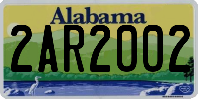 AL license plate 2AR2002