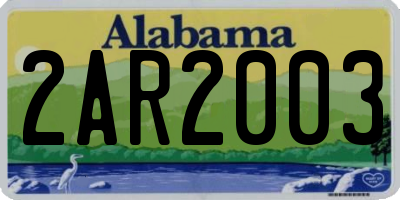 AL license plate 2AR2003