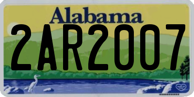 AL license plate 2AR2007