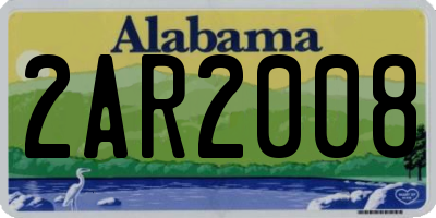 AL license plate 2AR2008