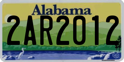 AL license plate 2AR2012