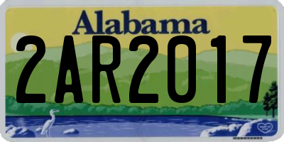 AL license plate 2AR2017