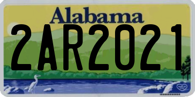 AL license plate 2AR2021