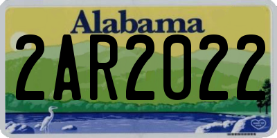 AL license plate 2AR2022