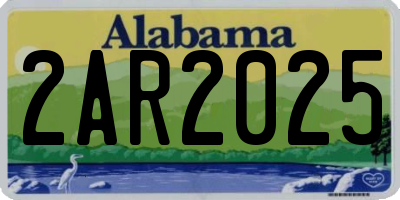 AL license plate 2AR2025