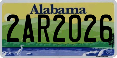AL license plate 2AR2026