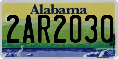 AL license plate 2AR2030
