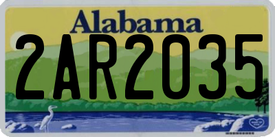 AL license plate 2AR2035