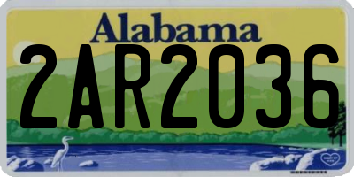 AL license plate 2AR2036