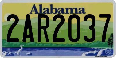 AL license plate 2AR2037