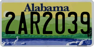 AL license plate 2AR2039