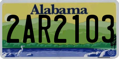 AL license plate 2AR2103