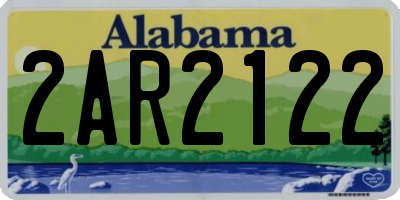 AL license plate 2AR2122