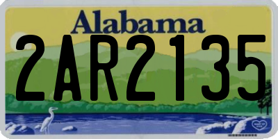 AL license plate 2AR2135