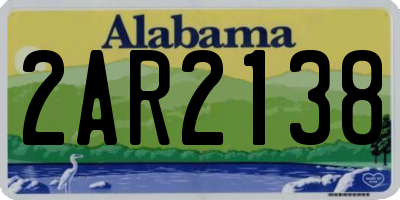 AL license plate 2AR2138