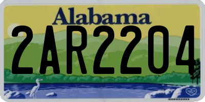 AL license plate 2AR2204