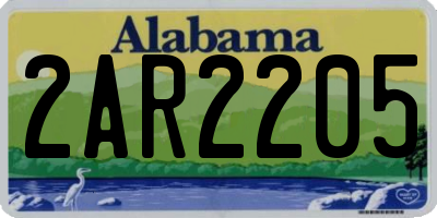 AL license plate 2AR2205