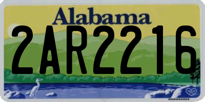AL license plate 2AR2216