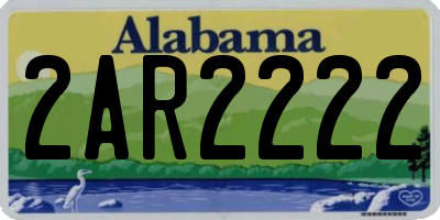 AL license plate 2AR2222