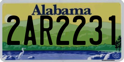 AL license plate 2AR2231