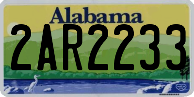 AL license plate 2AR2233