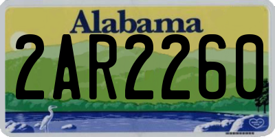 AL license plate 2AR2260